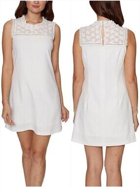 Betsey Johnson White Sleeveless Shift Dress Size 12